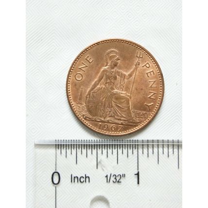 1967 one penny coin