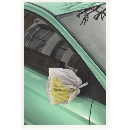 Badly Repaired Cars Accident Plastic Bag Graffiti Award Postcard