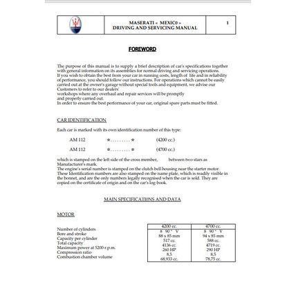 Maserati Mexico (English) Owners Manual PDF