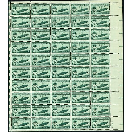 International Naval Review Sheet of Fifty 3 Cent Postage Stamps Scott 1091