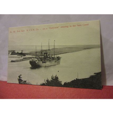 s.s. 'GALCONDA', SUEZ CANAL, PORT-SAID, EGYPT unused antique postcard =
