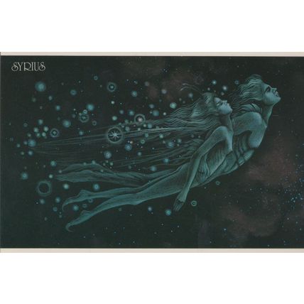 Japanese LGBT Angel Sexy Fairy Fairies Flying Glamour Painting Postcard