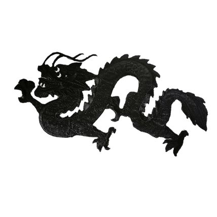 Oriental Dragon Iron On Patch Large Embroidered Badge 26cm x 13.5 cm Motif P232