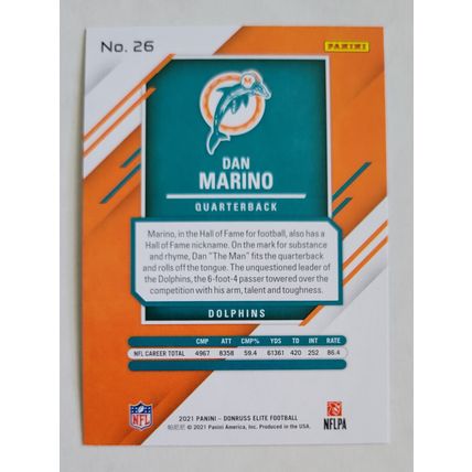 2021 Panini Donruss Elite Football Dan Marino card #26 in NM Condition