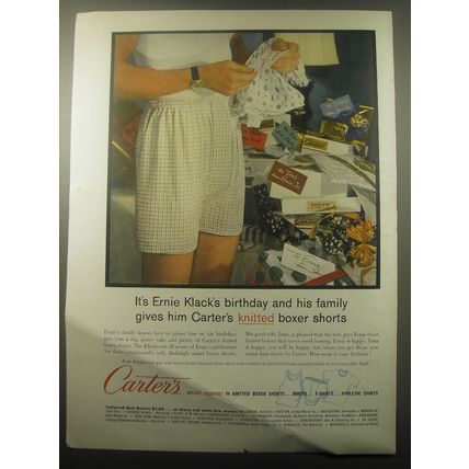 1959 Carter's Boxer Shorts Advertisement - It's Ernie Klack's birthday