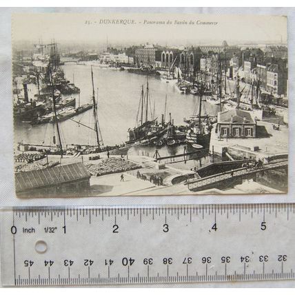 vintage postcard Dunkerque, Belgium, Panorama du Bassin du Commerce