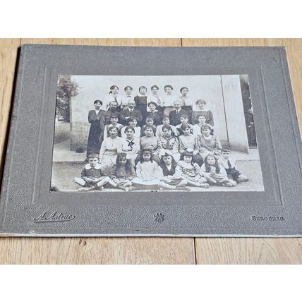Group of school girls children and teachers, Bergerac France 1900 social history