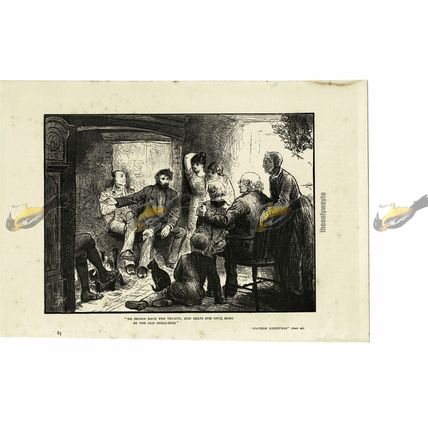 By The Old Ingle-Side, Victorian Life, Book Illustration (Print), 1887