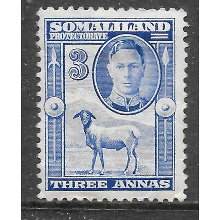 SOMALILAND 1942 KG6 3a MINT MH SG108 108 BLACK HEAD SHEEP BERBERA