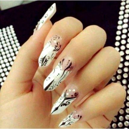 Nail Tips White French Edge Triangle Acrylic False Artificial Gel extensions