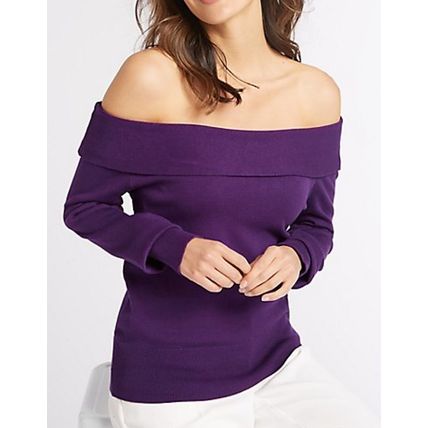 MARKS & SPENCER PER UNA Textured Long Sleeve Bardot Jumper BNWT (RARE)