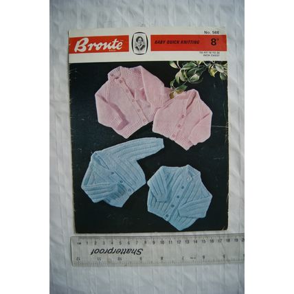 1967 Bronte 568 cardigans, baby quick knit, 18 & 20 inch chest