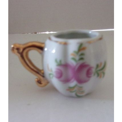 My Treasure Collectible Genuine Porcelain Miniature Teacup and Saucer Flowers