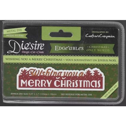 Crafter's Companion. Die'Sire. Wishing You A Merry Christmas Die. Die Cutting