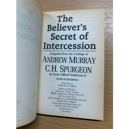 1989 "THE BELIEVER'S SECRET OF INTERCESSION" VINTAGE PAPERBACK BOOK (P2)