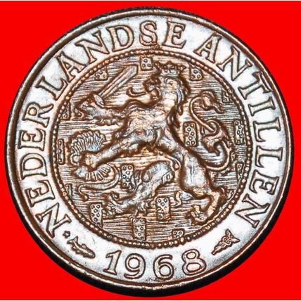 Ⰶ WITH ARUBA (1952-1970): NETHERLANDS ANTILLES★ 1 CENT 1968★LOW START★NO RESERVE