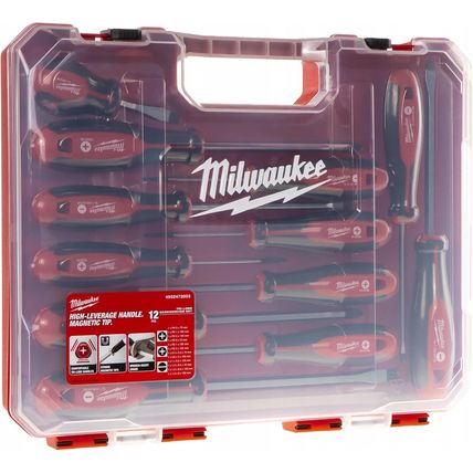 Milwaukee Set of 12 Tri-Lobe Screwdrivers 4932472003,Red