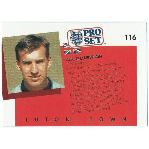 1990/1991 Pro Set Footbal - #116 - Alec Chamberlain