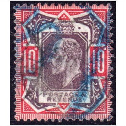 sg254 10d dull purple & carmine blue cancel good/fine used (4)