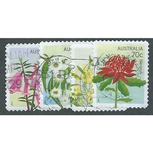 AUS 2014 SET (S/A) 'FLORAL EMBLEMS' (4v) (PERF 11) FINE USED (EBID37-328)