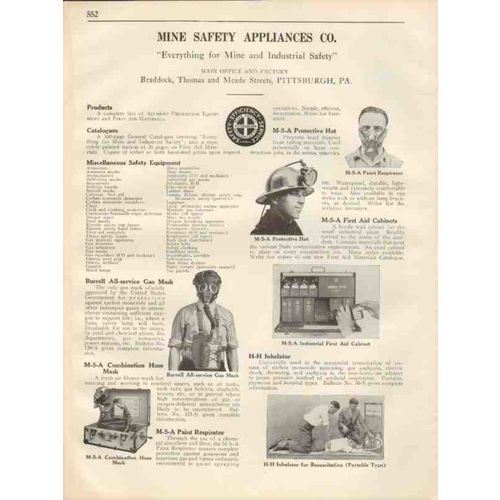 mine safety appliances company 1931 m-s-a equipment vintage catalog