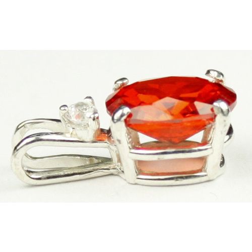 Created Padparadscha Sapphire, 925 Sterling Silver Pendant, SP020
