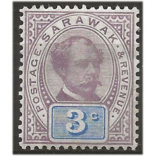 Sarawak 1888 SG10 3c Purple & Blue Mounted Mint . ..