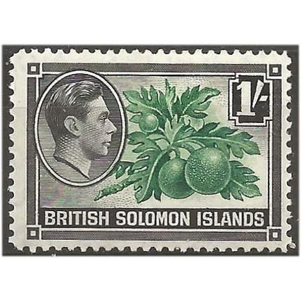 Solomon Islands 1939 SG68 1/- Green & Black Mounted Mint . .. .