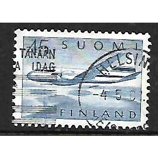 FINLAND 1958 45M BLUE AIR CONVAIR CV 340 OVER LAKES SG 594 FINE USED#