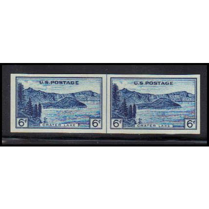 761 6c Crater Lake Very Fine MNH Vert Line Hor Pair Z2193