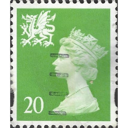 WALES, QE II, Machin, green-yellow 1998, 20, #4