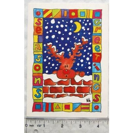 Vintage: Christmas card - Reindeer