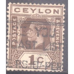 Ceylon stamps 1921 - 1c dark brown - KGV - used 2