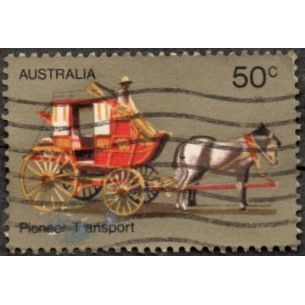 Australia 1972 50c Value. Pioneer Life. Transport, Stage Coach. Fine Used.