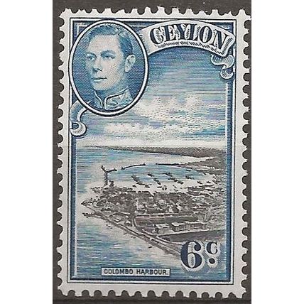 Ceylon 1938 SG388 6c Black & Blue Unmounted Mint..