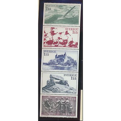 Sweden Stamps Scott #1248 To 1252, Mint Never Hinged, Booklet Pane