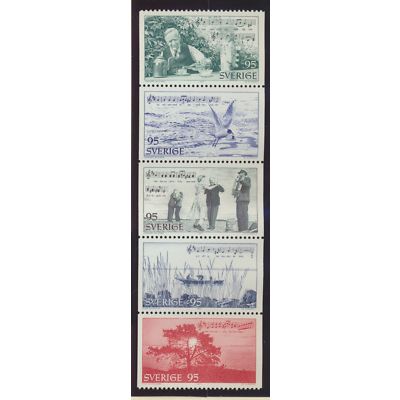 Sweden Stamps Scott #1203 To 1207, Mint Never Hinged, Booklet Pane