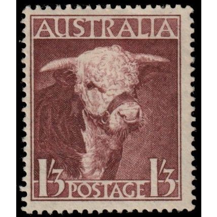 Australia 1948 1/3 Hereford Bull WMK MLH - SG 223