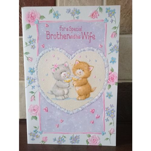 Brother & His Wife Anniversary Card - GLITTER CARD
