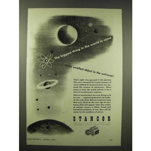 1943 Stancor Transformers Ad - Biggest In The World