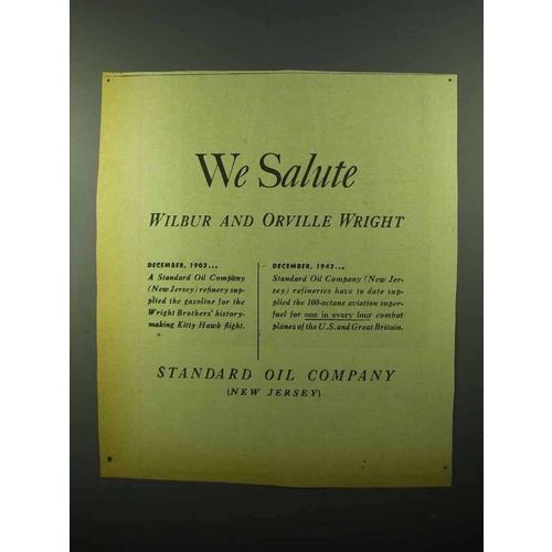 1943 Standard Oil Ad - We Salute Wilbur Orville Wright
