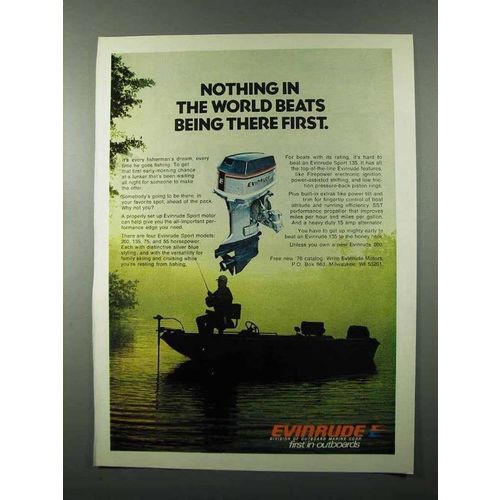 1976 Evinrude Sport 135 Outboard Motor Ad - First
