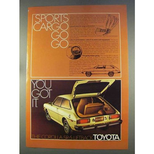 1977 Toyota Corolla SR-5 Liftback Ad - Sports Cargo