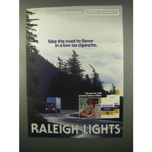 1981 Raleigh Lights Cigarettes Ad - Road To Flavor