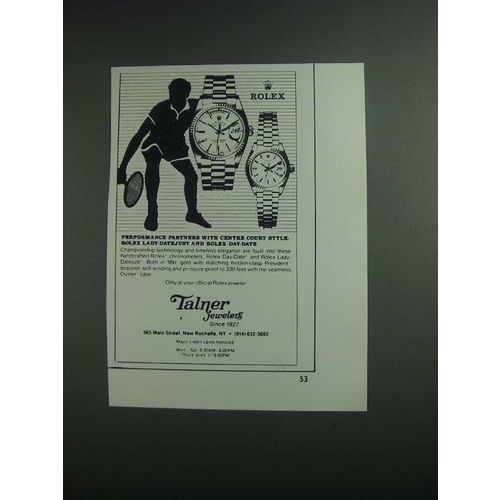 1984 Talner Rolex Day-Date and Lady-Datejust Watch Ad