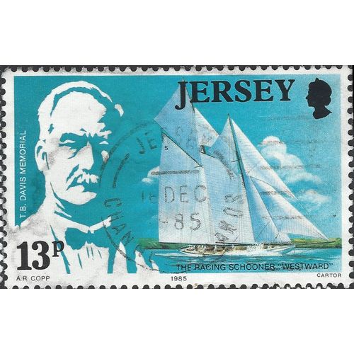 JERSEY, SHIP, Racing Schooner Westward, blue 1985, 13p