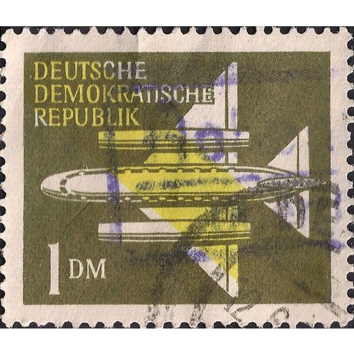DDR, Airmail, Jet, brown 1957, 1Dm