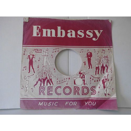 1950s VINTAGE 10" RECORD SLEEVE. EMBASSY RECORDS .. VERY GOOD