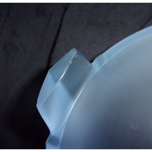 Art Deco Bernsdorf Blue Frosted Glass Bon-Bon Bowl. Rare.