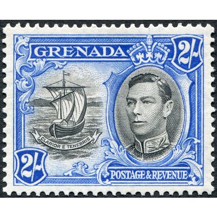 Grenada 1941 2s black & ultramarine Perf 13½x12½ SG 161a unused